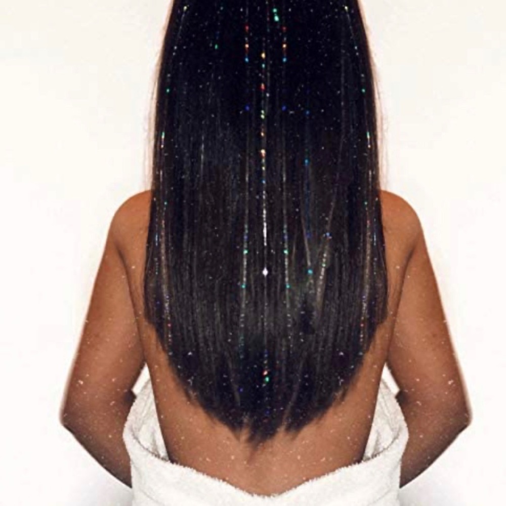 Black Holographic Hair Tinsel 🪩✨